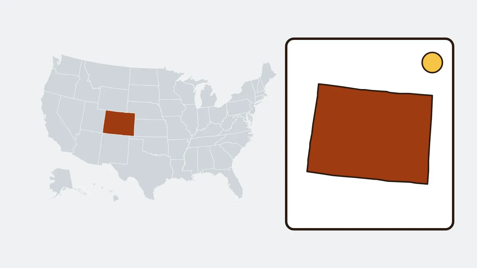 Map of the United States with Colorado highlighted