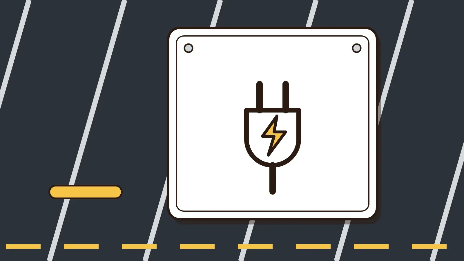 Illustration: a compact electric car plugged into a wall charger