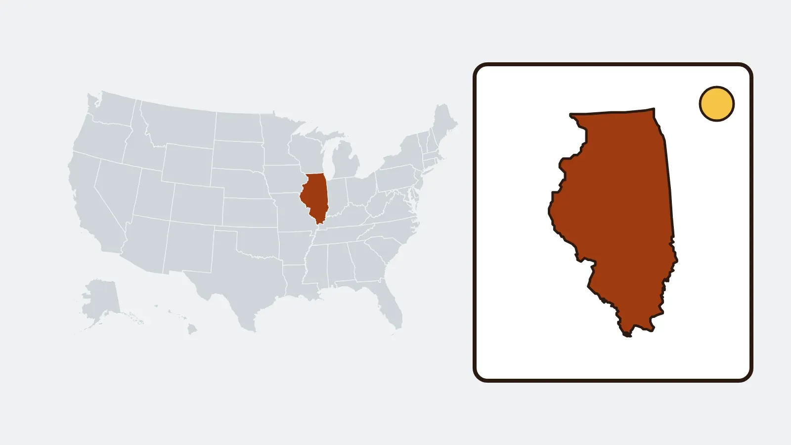 Map of the United States with Illinois highlighted