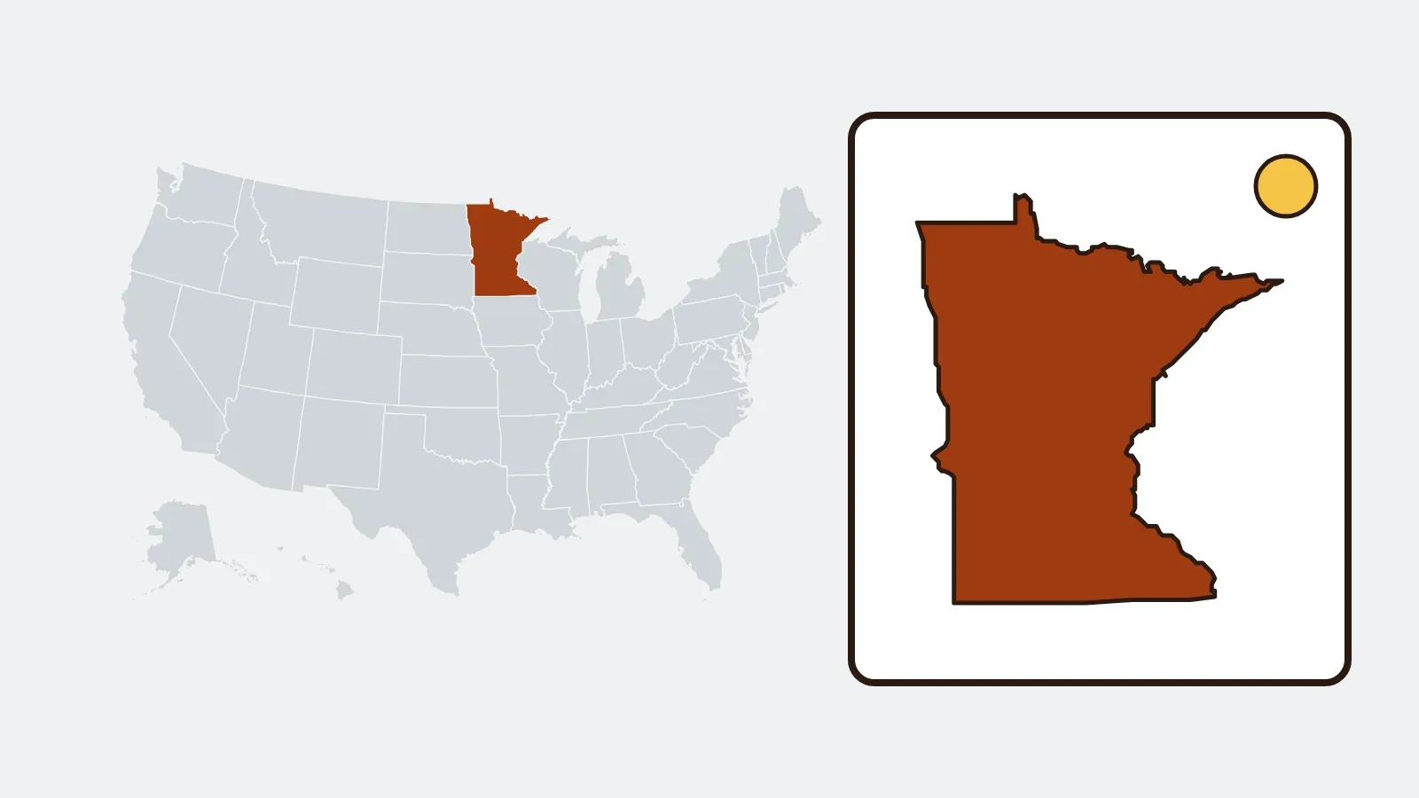 Map of the United States with Minnesota highlighted